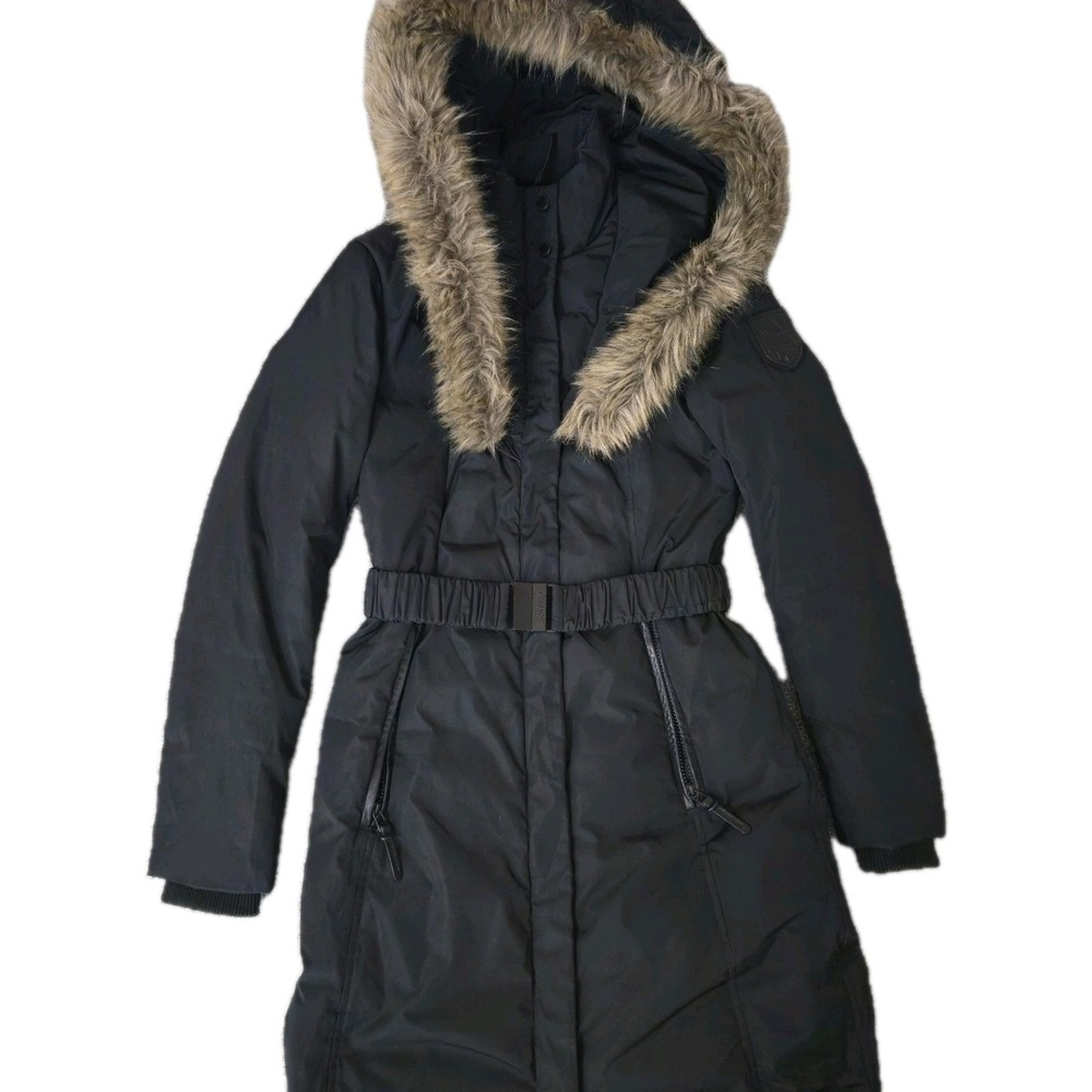 Atelier Noir Rudsak Black Winter Down Filled Hooded Coat Jacket Size Small